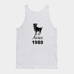 Black Aries Zodiac 1980 Tank Top